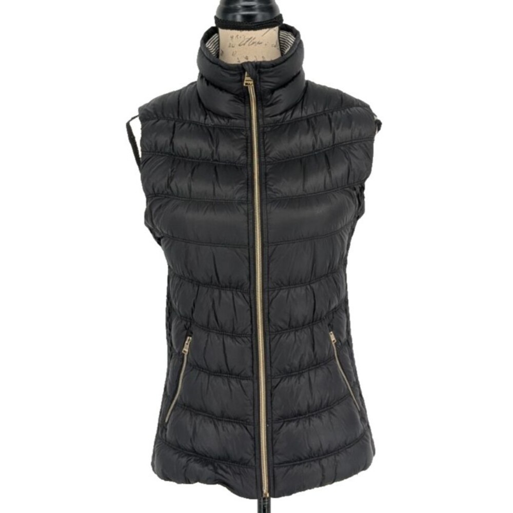 CALVIN KLEIN PERFORMANCE Puffer Vest SMALL Black Down Filled Black Front Zip